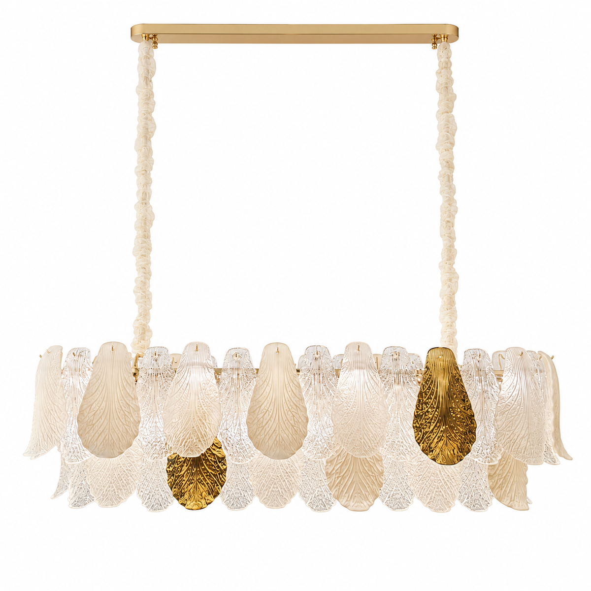Velipetal Ceramic and Glass Linear Chandelier