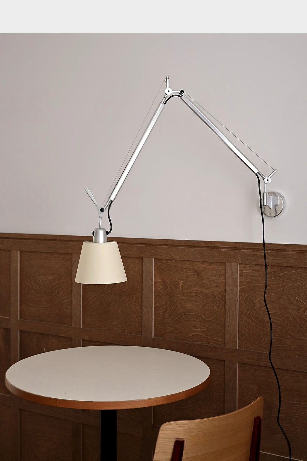 
Bauhaus Adjustable Parchment Swing Arm Wall Light