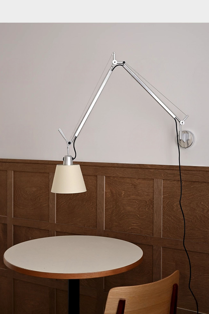Bauhaus Adjustable Parchment Swing Arm Wall Light