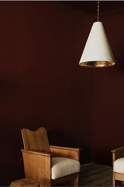 Hand-Textured Plaster Cone Pendant Light