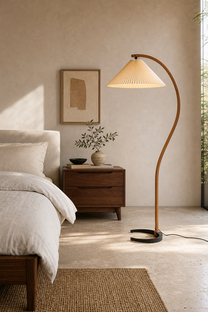 Sculptural Wood Floor Lamp