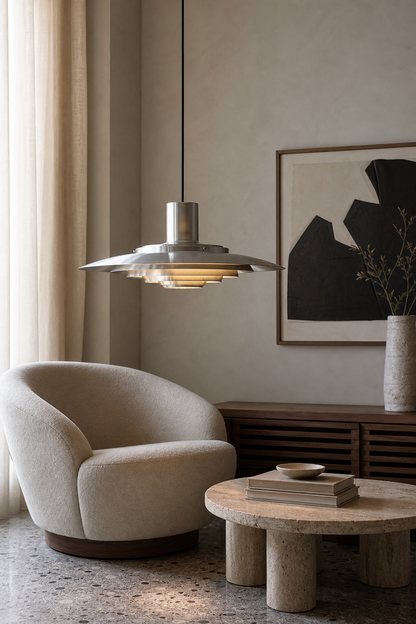 Layered Brushed Metal Pendant Light