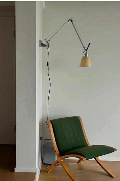 Bauhaus Adjustable Parchment Swing Arm Wall Light