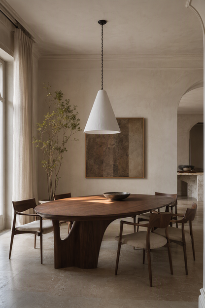 Hand-Textured Plaster Cone Pendant Light