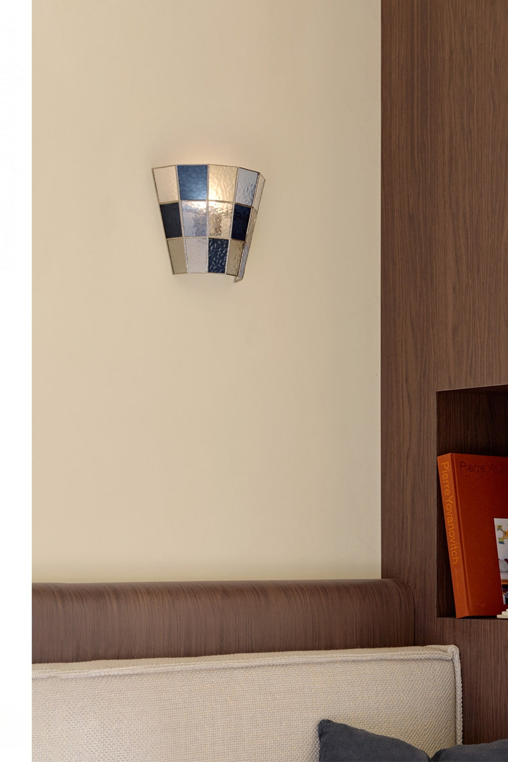 
Mosaic Glow Textured Glass Flush-Mount Wall Sconce