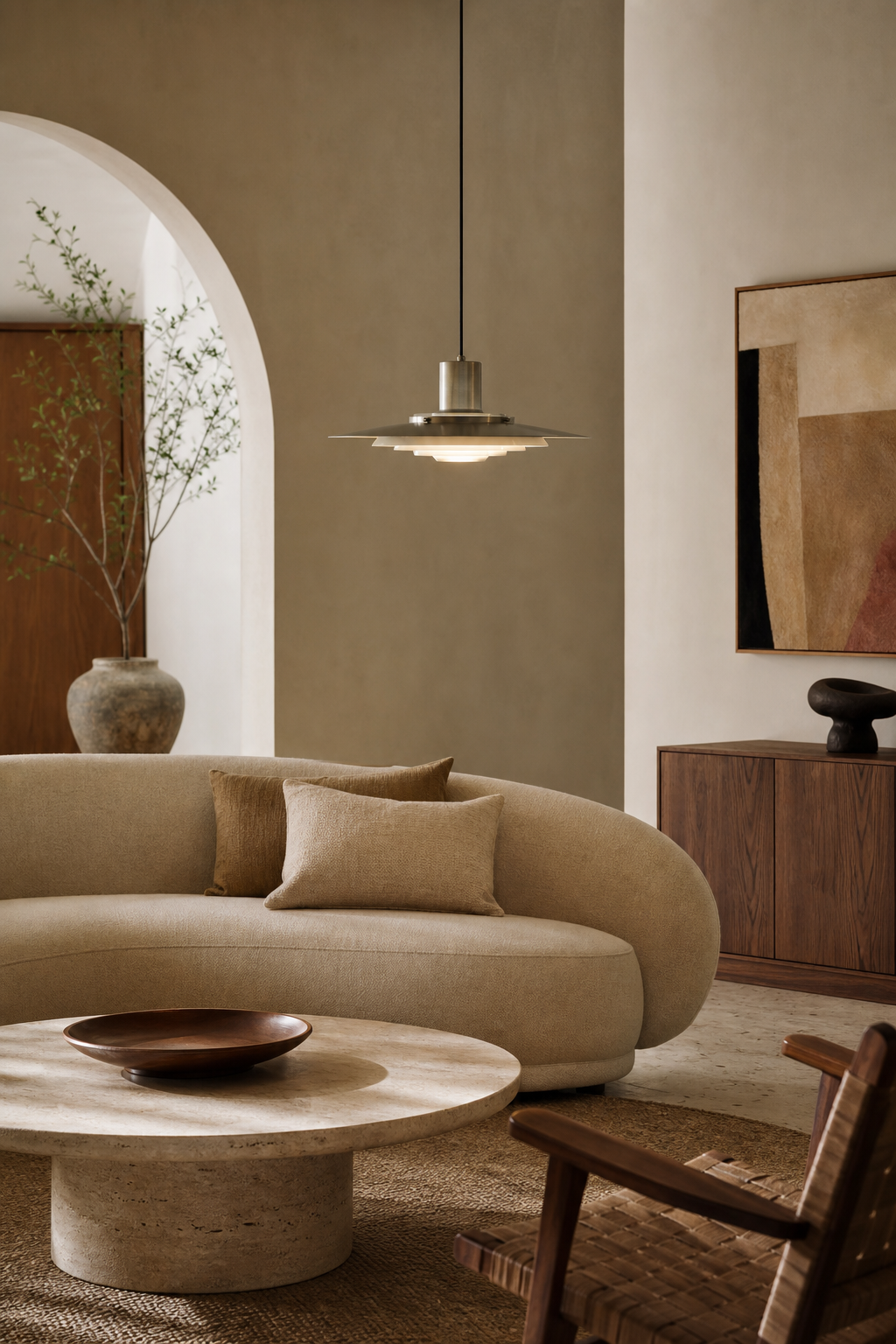 
Layered Brushed Metal Pendant Light