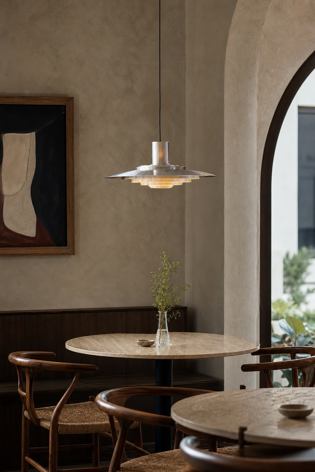 
Layered Brushed Metal Pendant Light