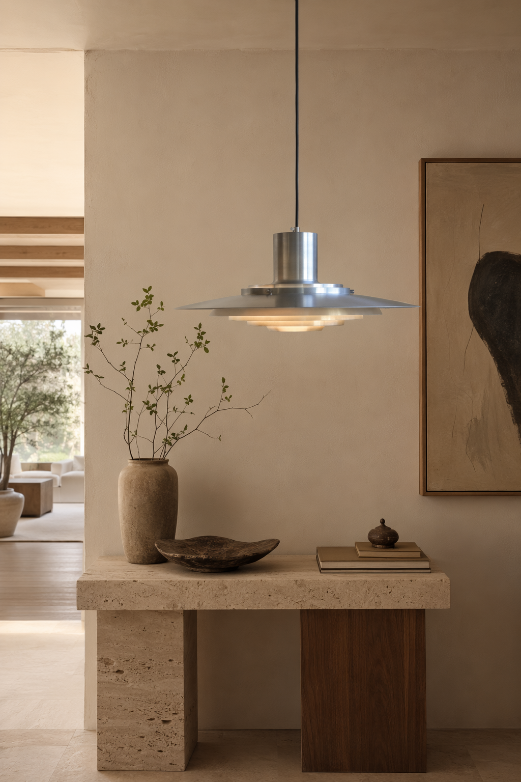 
Layered Brushed Metal Pendant Light