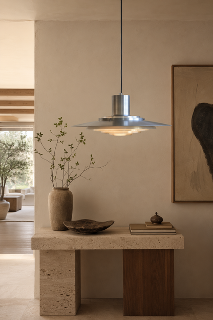 Layered Brushed Metal Pendant Light