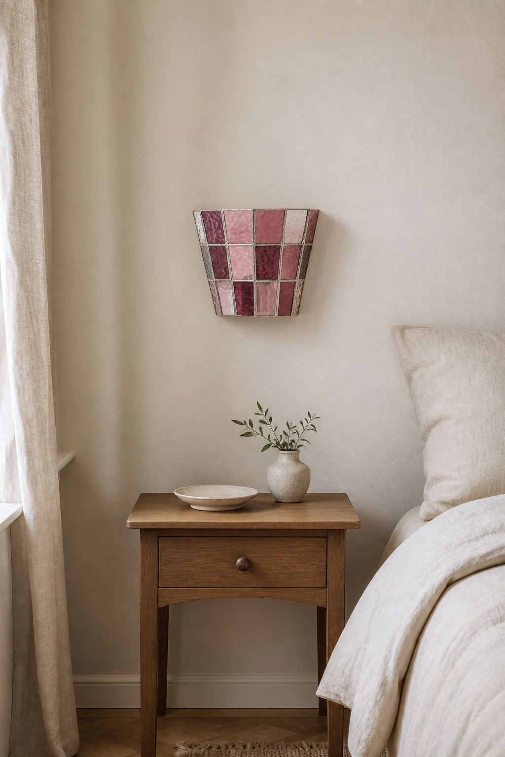 
Mosaic Glow Textured Glass Flush-Mount Wall Sconce