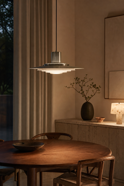 Layered Brushed Metal Pendant Light