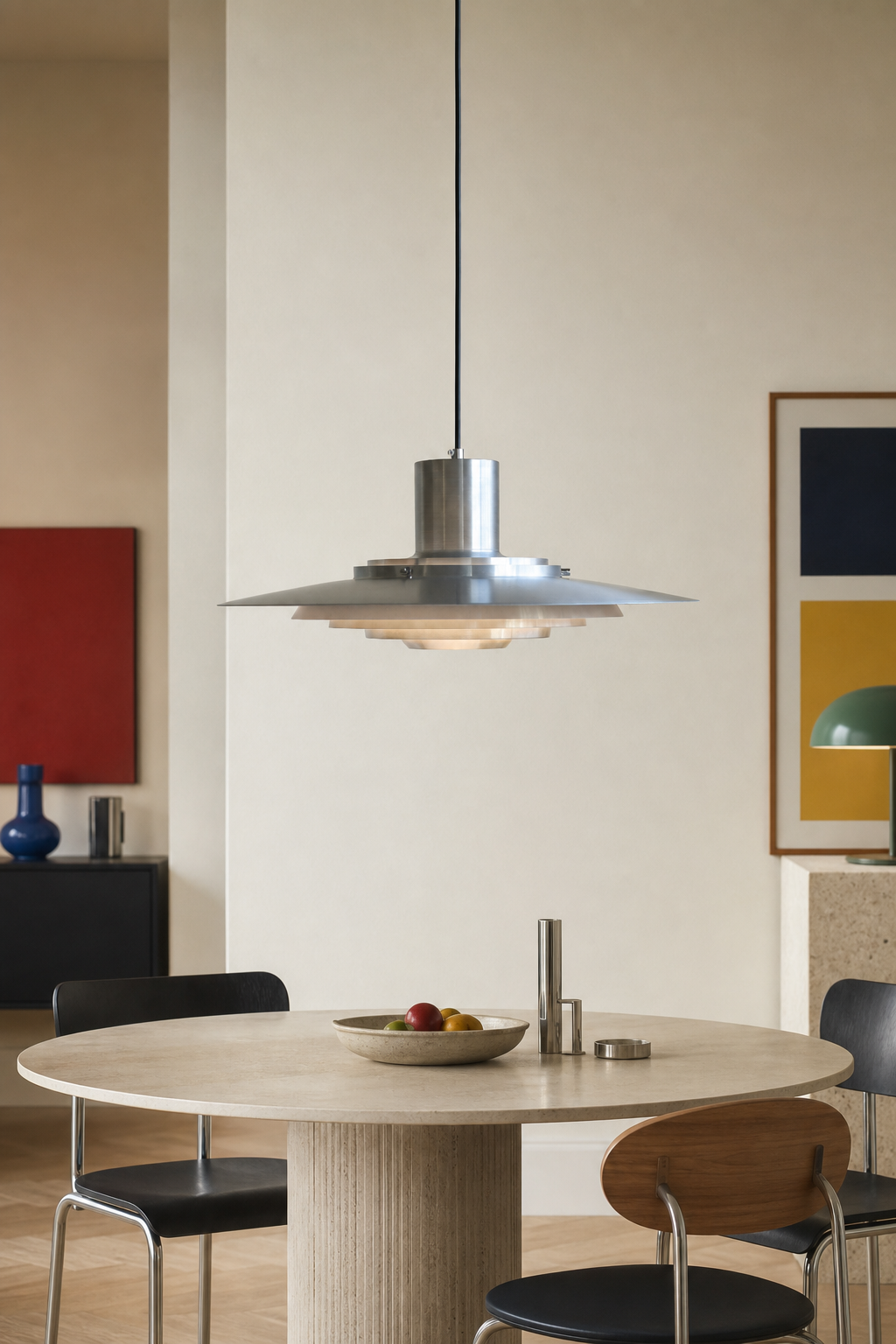 
Layered Brushed Metal Pendant Light