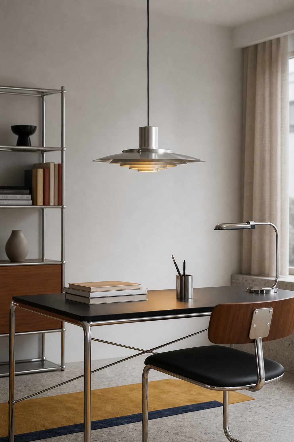 
Layered Brushed Metal Pendant Light
