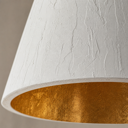 Hand-Textured Plaster Cone Pendant Light