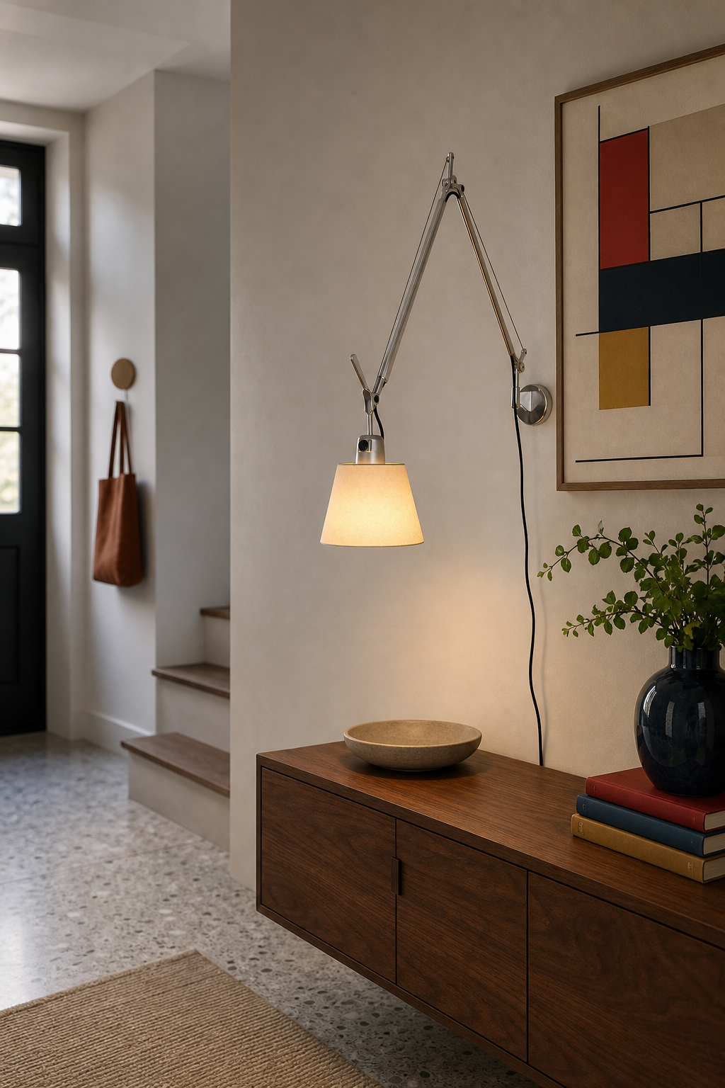 
Bauhaus Adjustable Parchment Swing Arm Wall Light