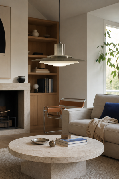Layered Brushed Metal Pendant Light