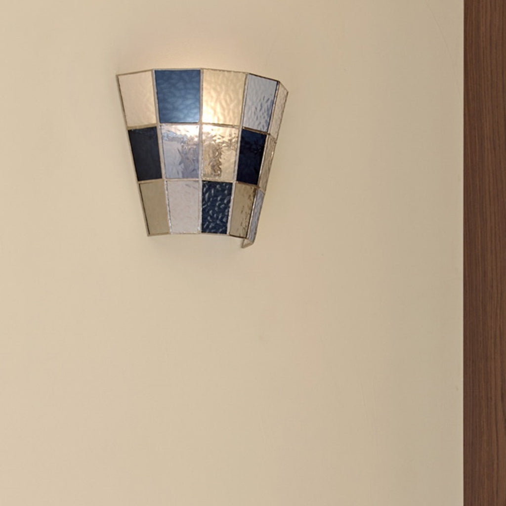 
Mosaic Glow Textured Glass Flush-Mount Wall Sconce
