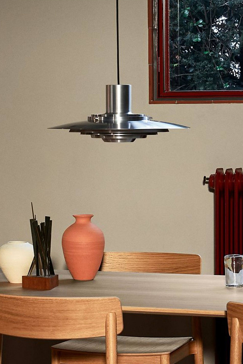 
Layered Brushed Metal Pendant Light