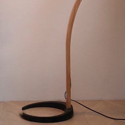 Sculptural Wood Floor Lamp