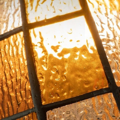Mosaic Glow Textured Glass Flush-Mount Wall Sconce