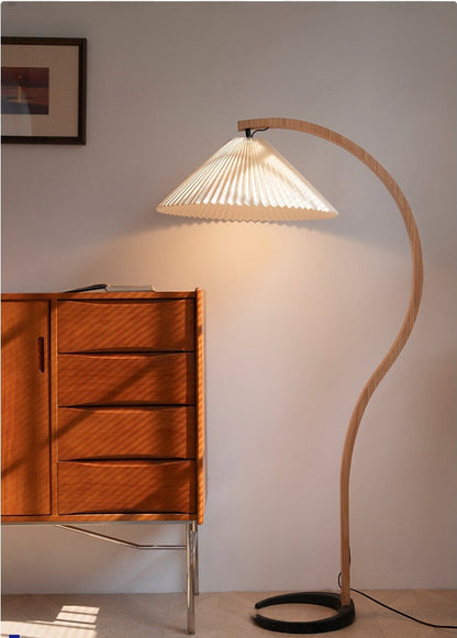 Sculptural Wood Floor Lamp