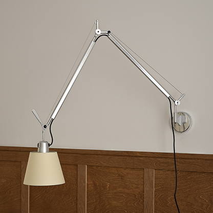 Bauhaus Adjustable Parchment Swing Arm Wall Light