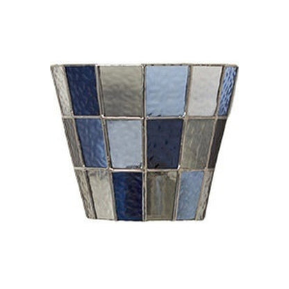 Textured Glass Flush-Mount Wall Sconce — flush blue white background product view