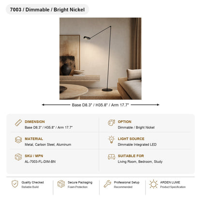 Daphine Adjustable LED Floor Lamp SKU AL-7003-FL-DIM-BN