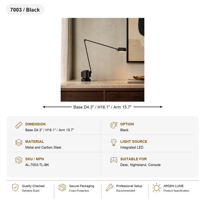 Daphine Adjustable LED Table Lamp SKU AL-7003-TL-BK