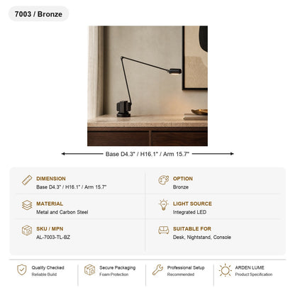 Daphine Adjustable LED Table Lamp SKU AL-7003-TL-BZ