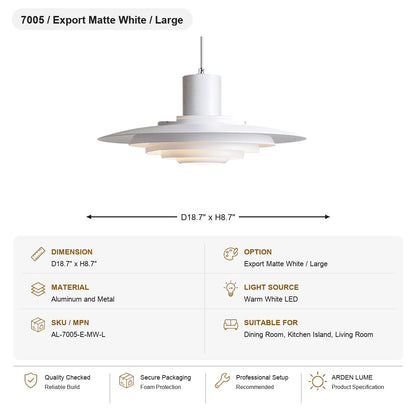 Layered Brushed Metal Pendant Light SKU AL-7005-E-MW-L