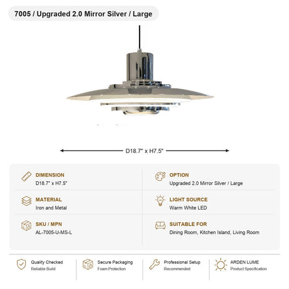 Layered Brushed Metal Pendant Light SKU AL-7005-U-MS-L