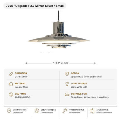 Layered Brushed Metal Pendant Light SKU AL-7005-U-MS-S