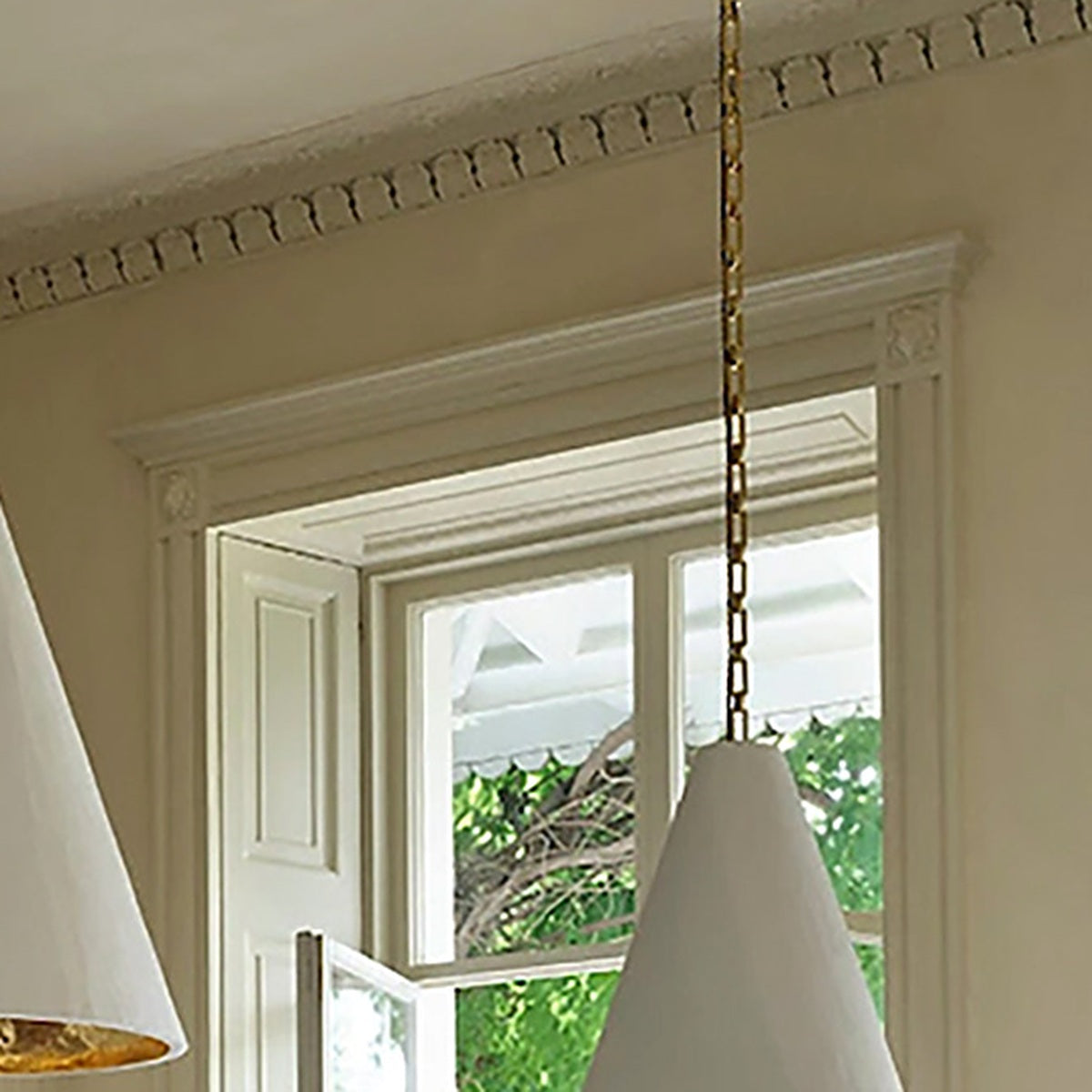 
Hand-Textured Plaster Cone Pendant Light