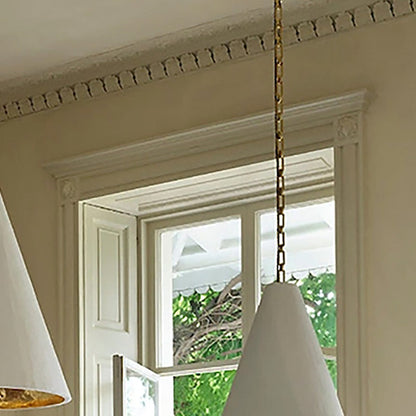 Hand-Textured Plaster Cone Pendant Light