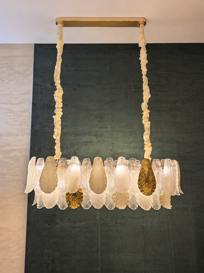 Velipetal Ceramic and Glass Linear Chandelier